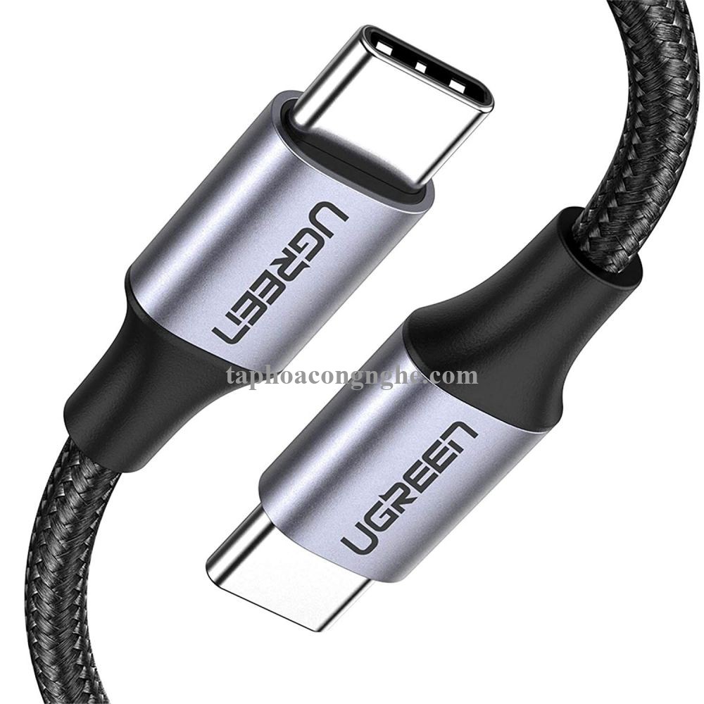 Ugreen 50149 0.5M Type C 2.0 Cáp sạc và truyền dữ liệu từ máy tính ra điện thoại màu xám đen US261 30050149